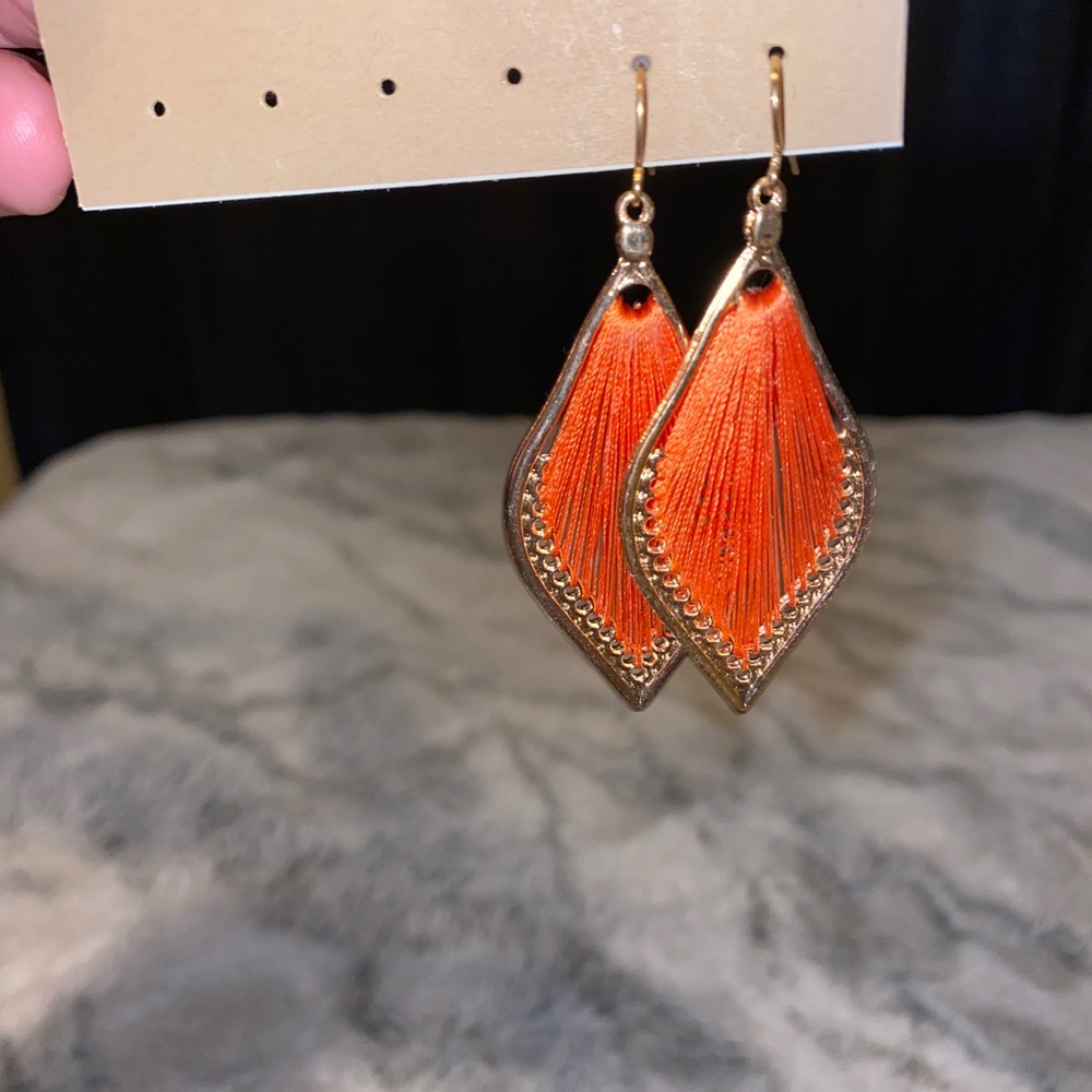 Dangly orange earrings